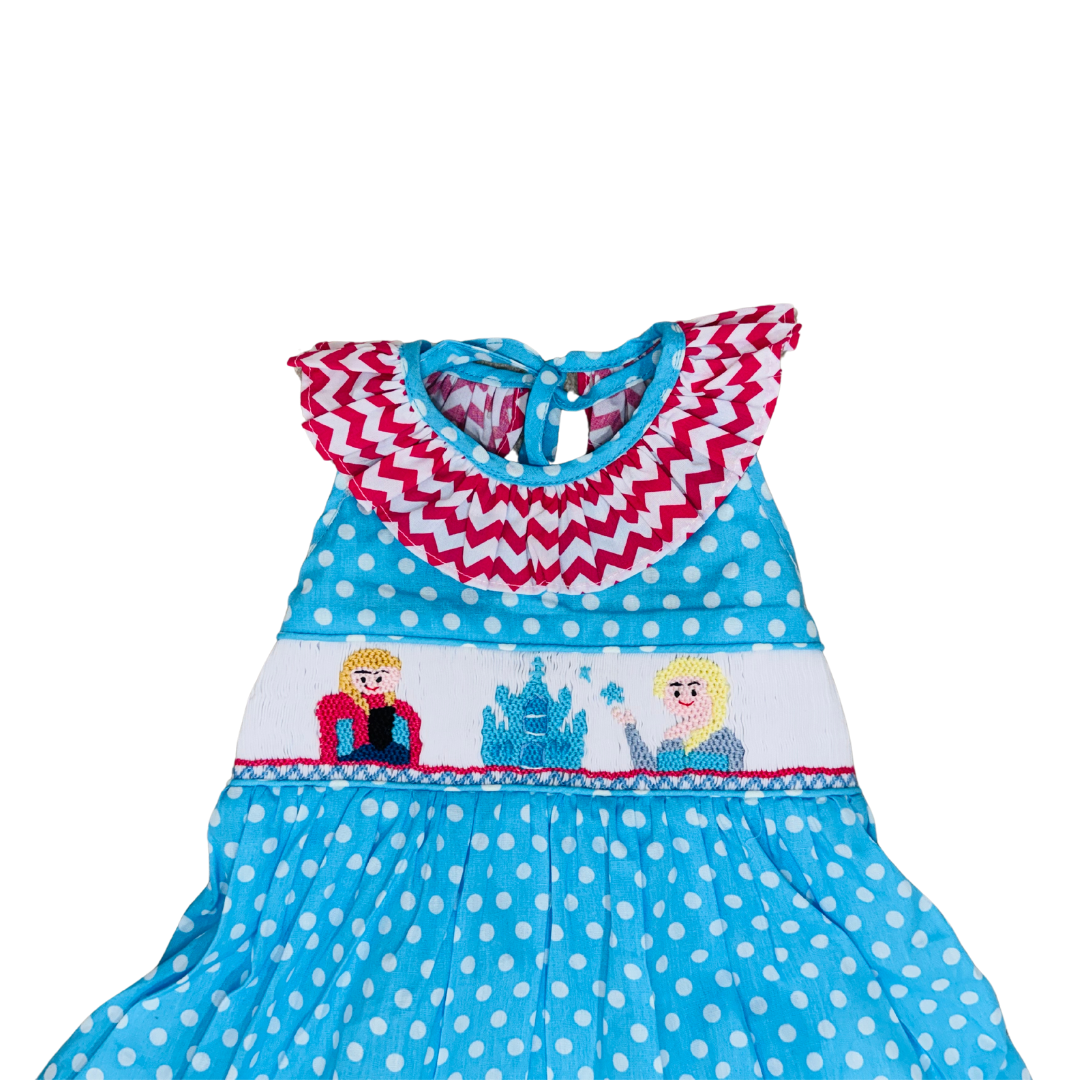 frozen smocked dress Women's Organic Cotton Smocked Dress Ideal for casual outings or special occasions Smocked Frozen Outfit! Boutique |