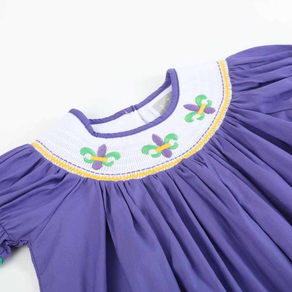 
                      
                        Three Fleur De Lis Mardi Gras Dress
                      
                    