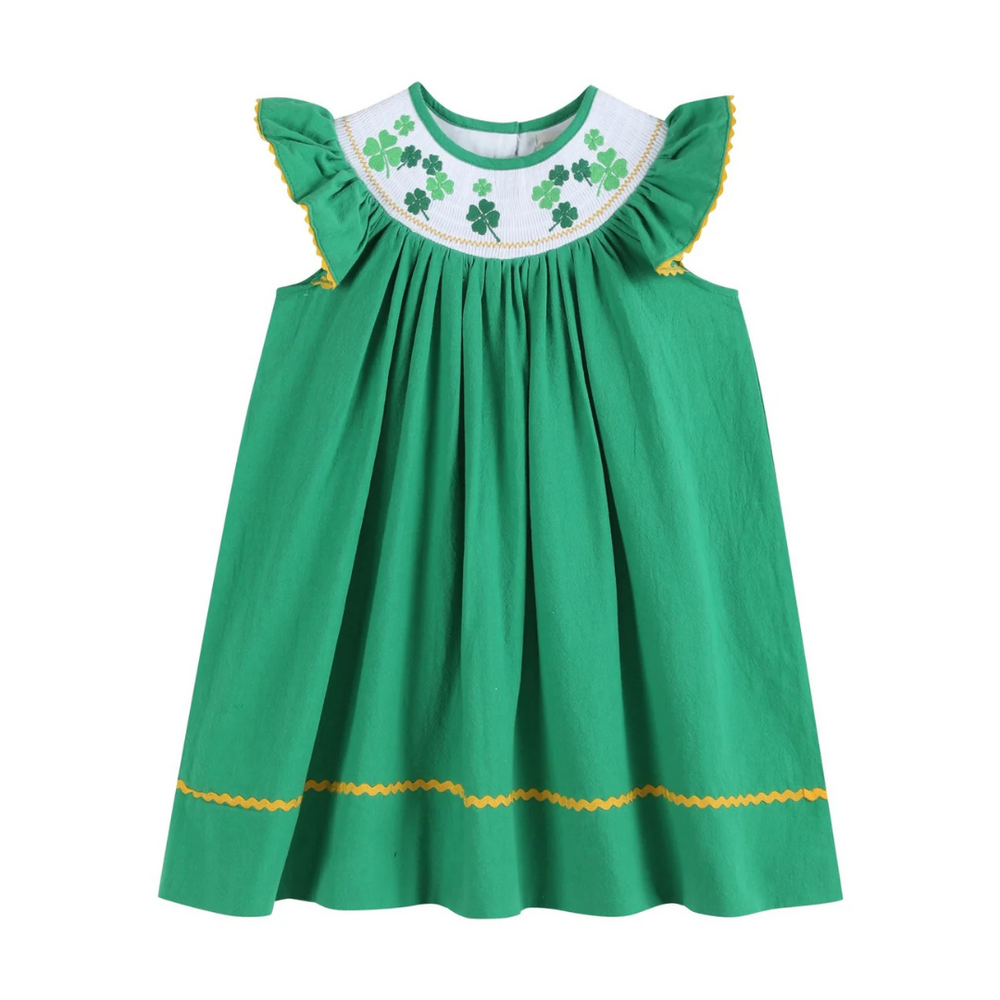 St Patrick Day Ruffle Sleeve Dress