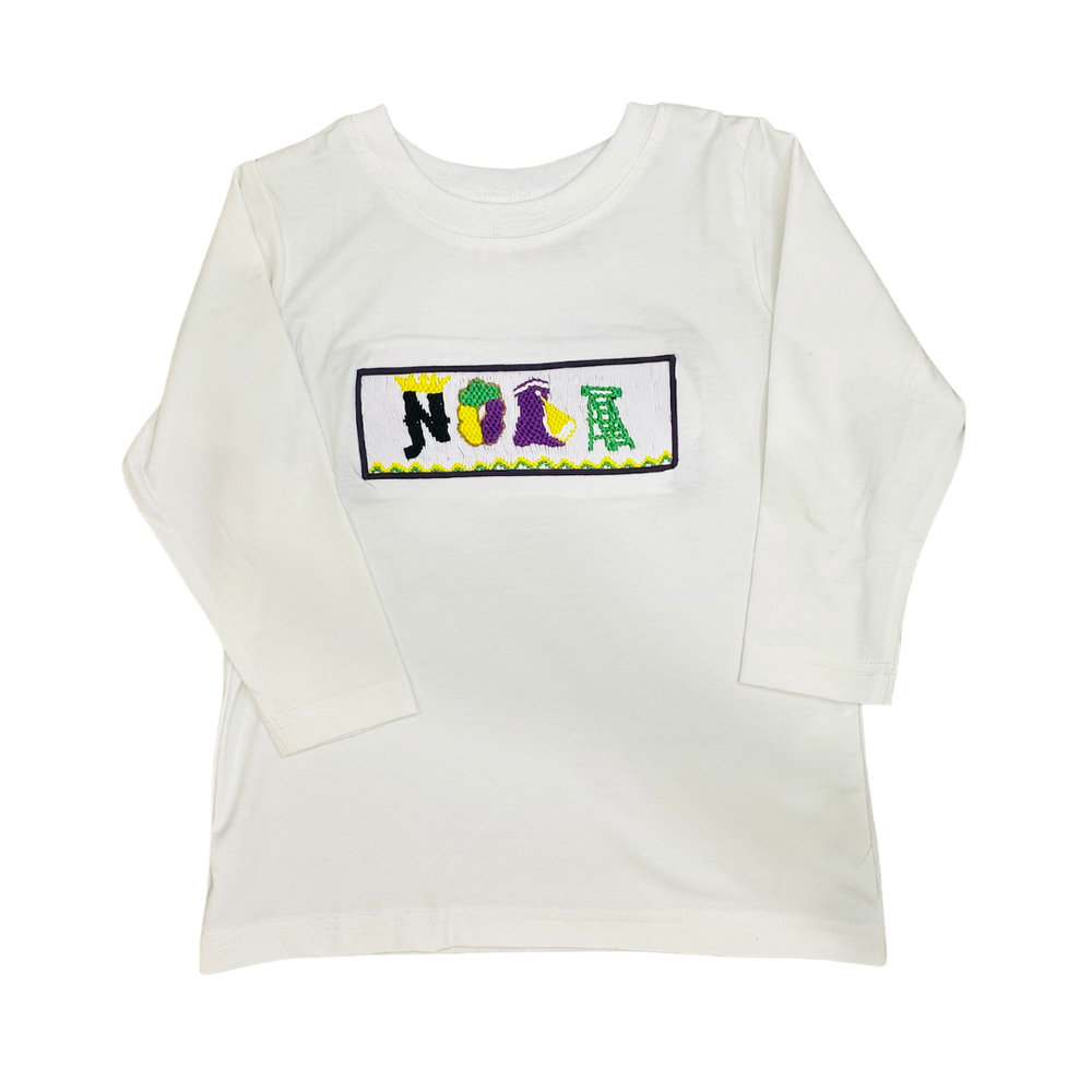 Nola Smocked Mardi Gras Tshirt