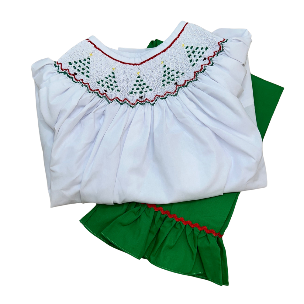 
                      
                        Christmas Tree Smock Ruffle Set (Girls)
                      
                    