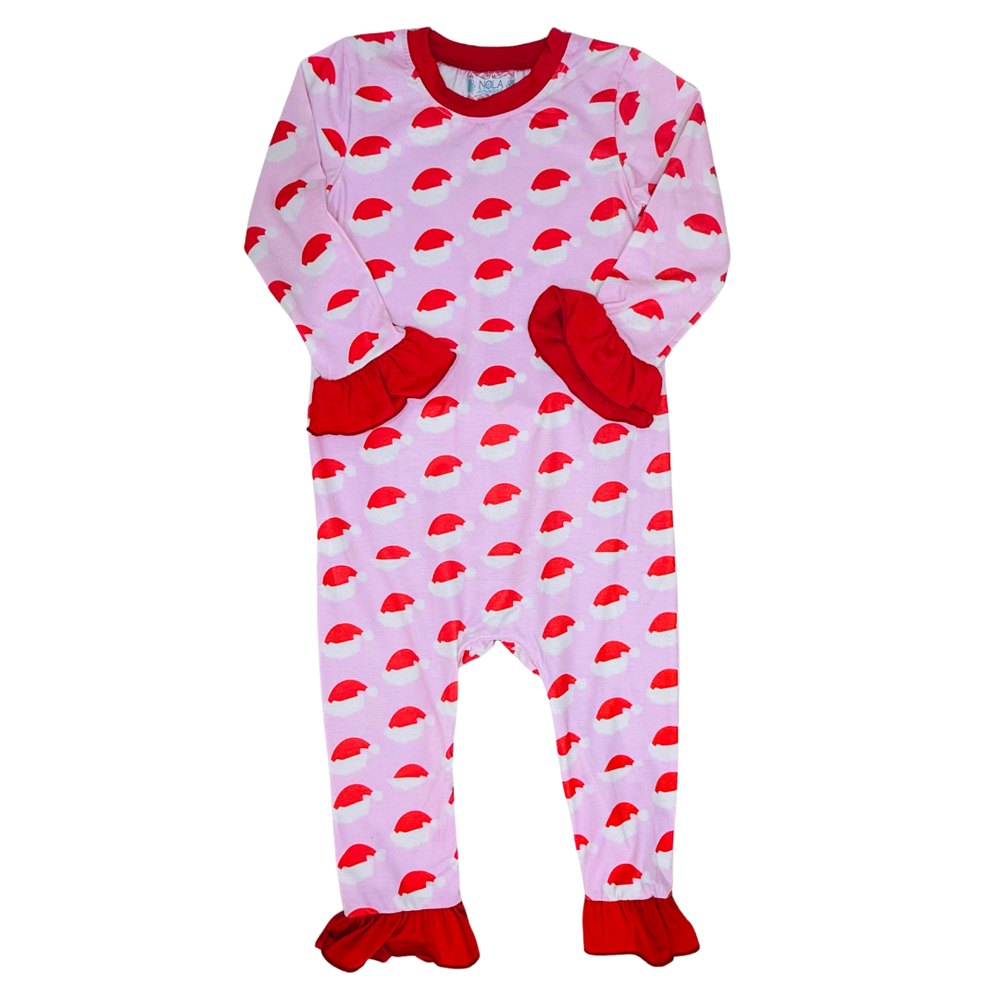 Santa Hat Jammies Romper