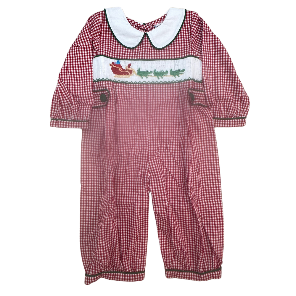 Gator Sleigh Smock Romper