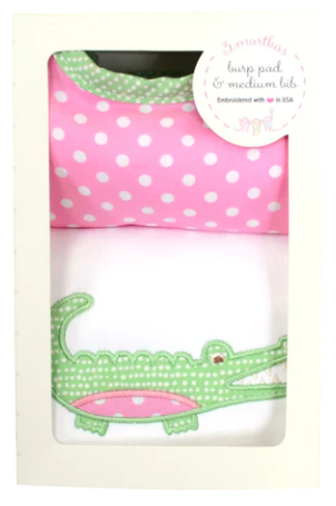 Alligator Burp Cloth/Bib Gift Box Set