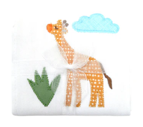 Giraffe Appliqued Burp Cloth