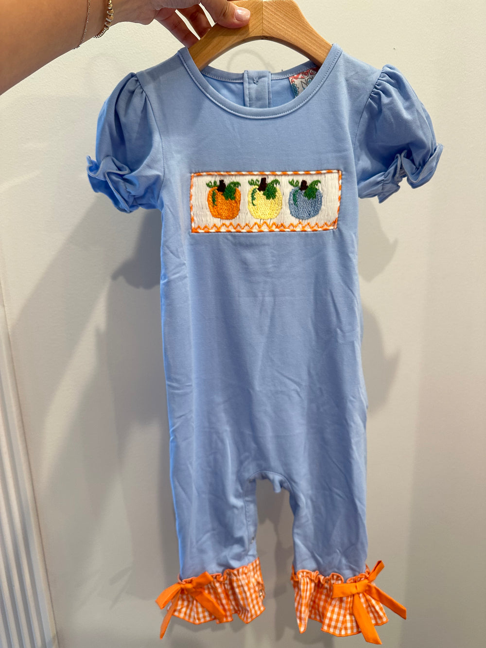 Tri Colored Pumpkin Romper
